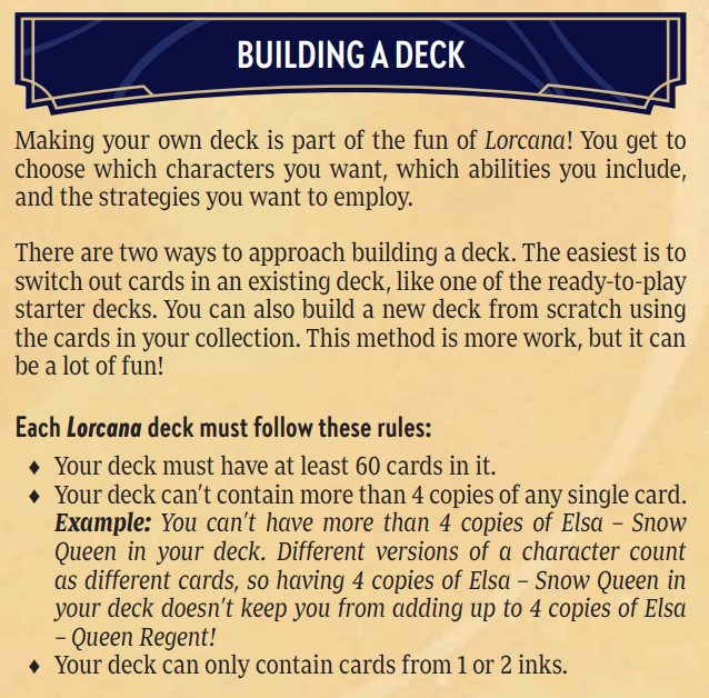 Lorcana DeckBuilding guide